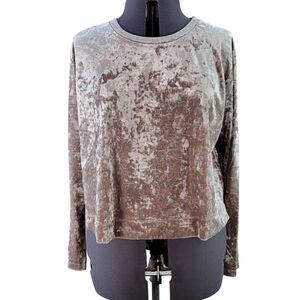 Ava & Viv Gray Velvet Cropped Top Sz 2X